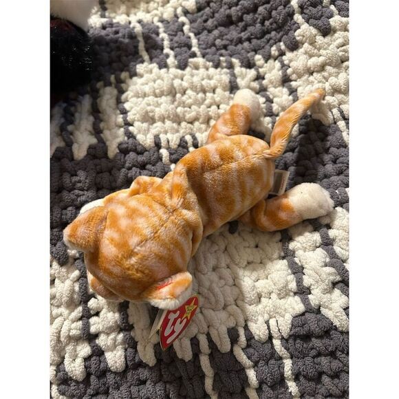Ty Beanie Baby Amber the Cat 1999 with Hang Tag Orange Plush Toy - Picture 6 of 8